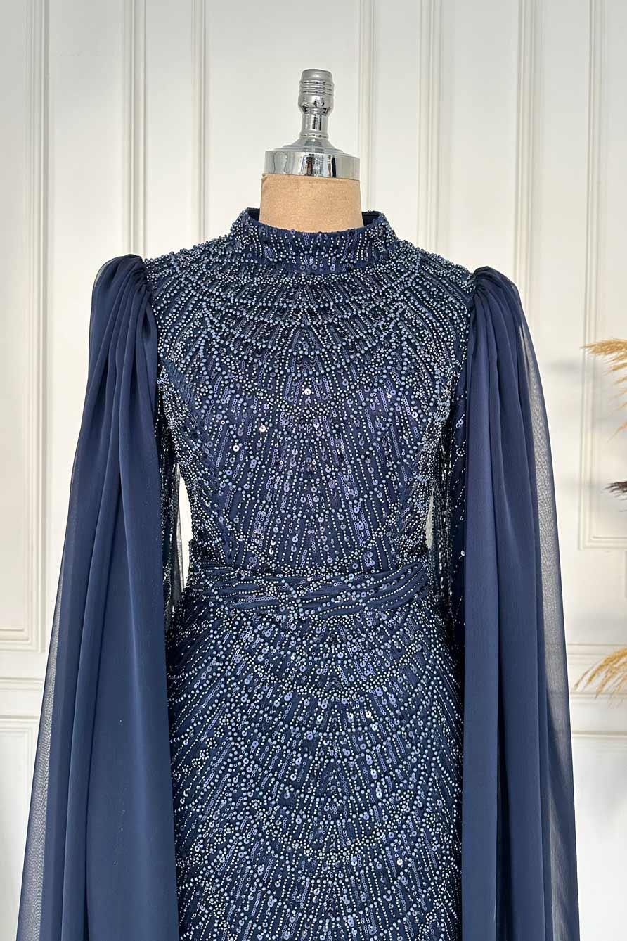 Devin Tesettür Abiye - FioraofDress - tesettur - abiye - 48 - lacivert - hijab - evening - dress