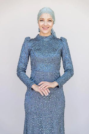 Diamont Tesettur Abiye - FioraofDress - tesettur - abiye - antrasitt - 36 - hijab - evening - dress