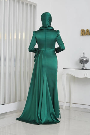 Dicle Tesettür Abiye - FioraofDress - tesettur - abiye - 48 - zümrüt - hijab - evening - dress