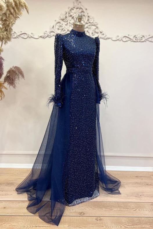 Dila Tesettür Abiye Lacivert - FioraofDress - tesettur - abiye - 48 - hijab - evening - dress