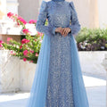 Dila Tesettür Abiye Mavi - FioraofDress - tesettur - abiye - 48 - hijab - evening - dress