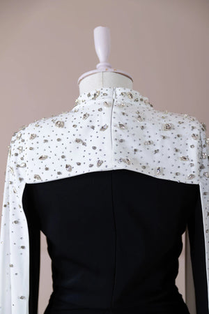 Düşes Tesettür Abiye - FioraofDress - tesettur - abiye - Siyah Beyaz - 36 - hijab - evening - dress