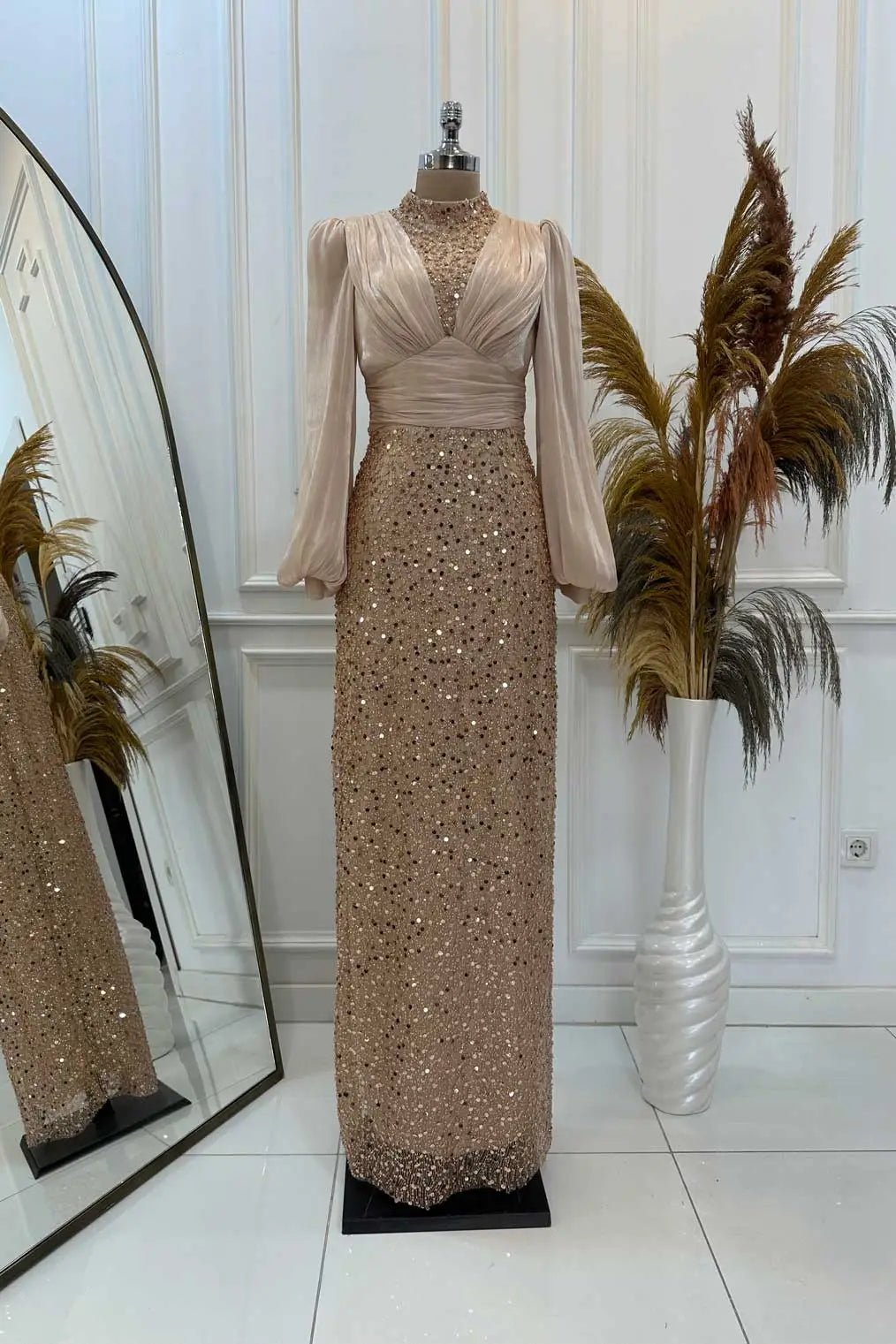 Ella Tesettür Abiye - FioraofDress - tesettur - abiye - rose - 38 - hijab - evening - dress