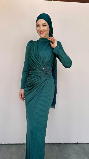 Elmas Tesettür Abiye - FioraofDress - tesettur - abiye - 44 - zümrüt - hijab - evening - dress