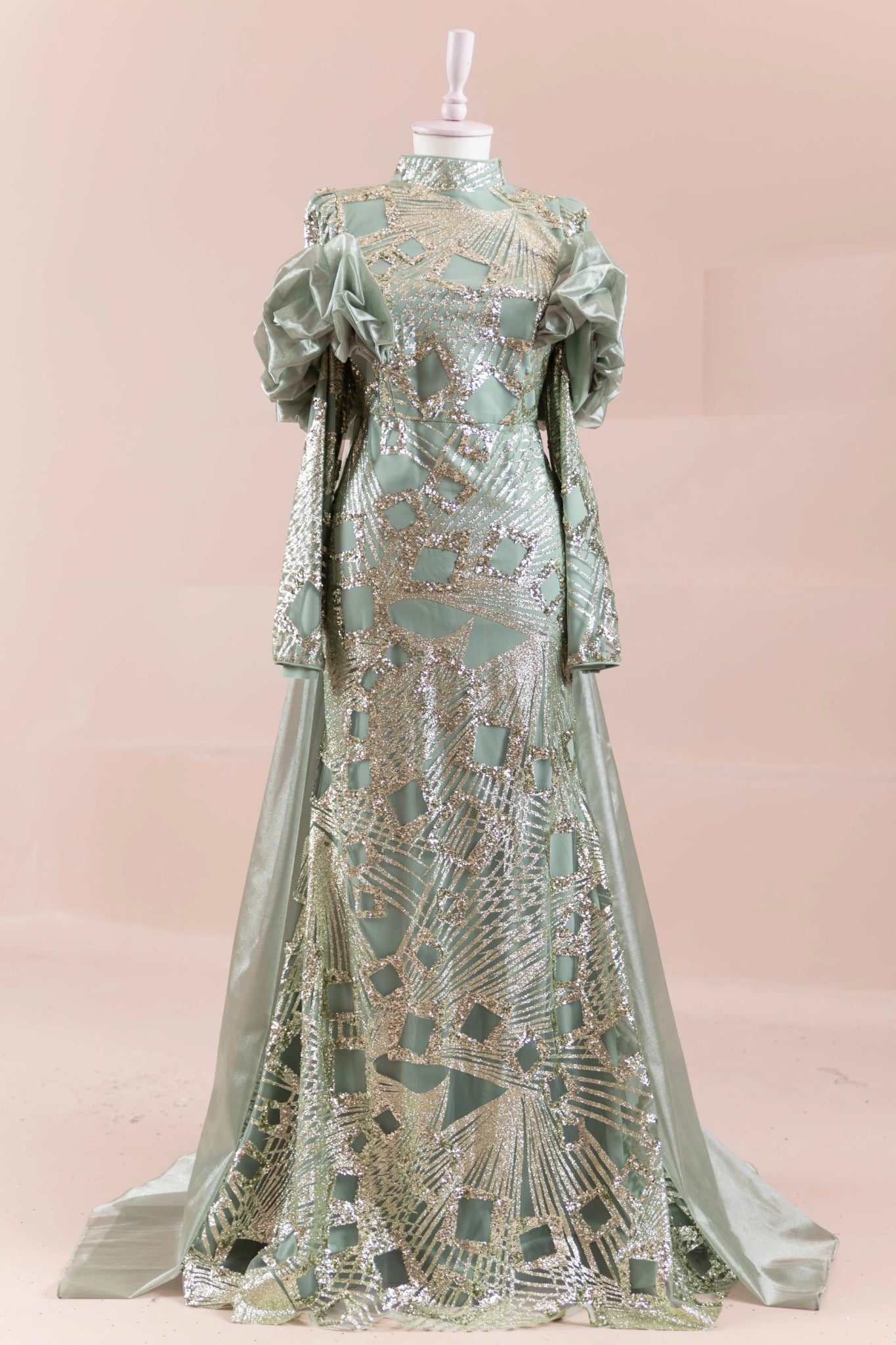 Eloura Tesettür Abiye - FioraofDress - tesettur - abiye - haki - 38 - hijab - evening - dress