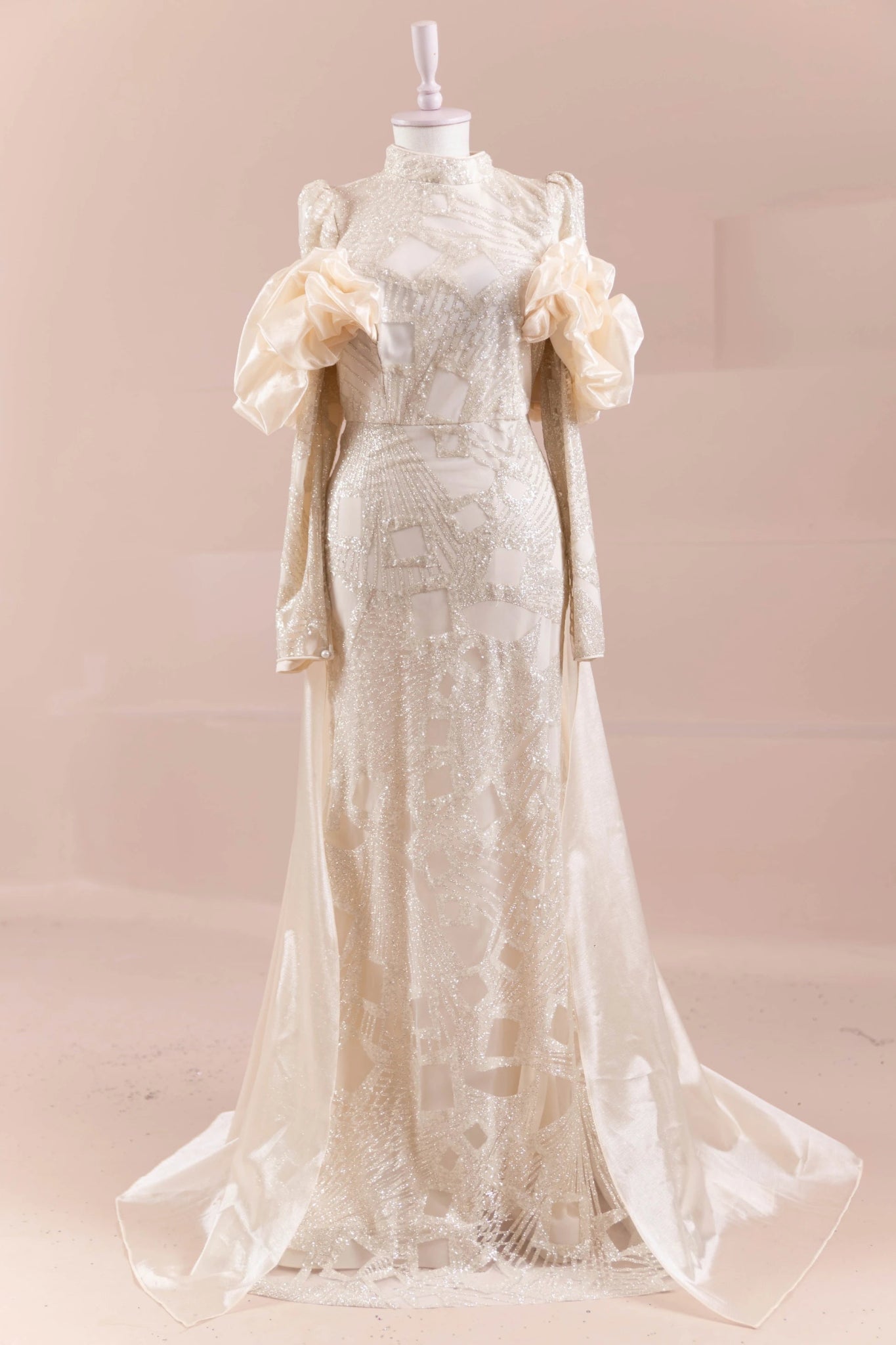 Eloura Tesettür Abiye - FioraofDress - tesettur - abiye - krem - 38 - hijab - evening - dress