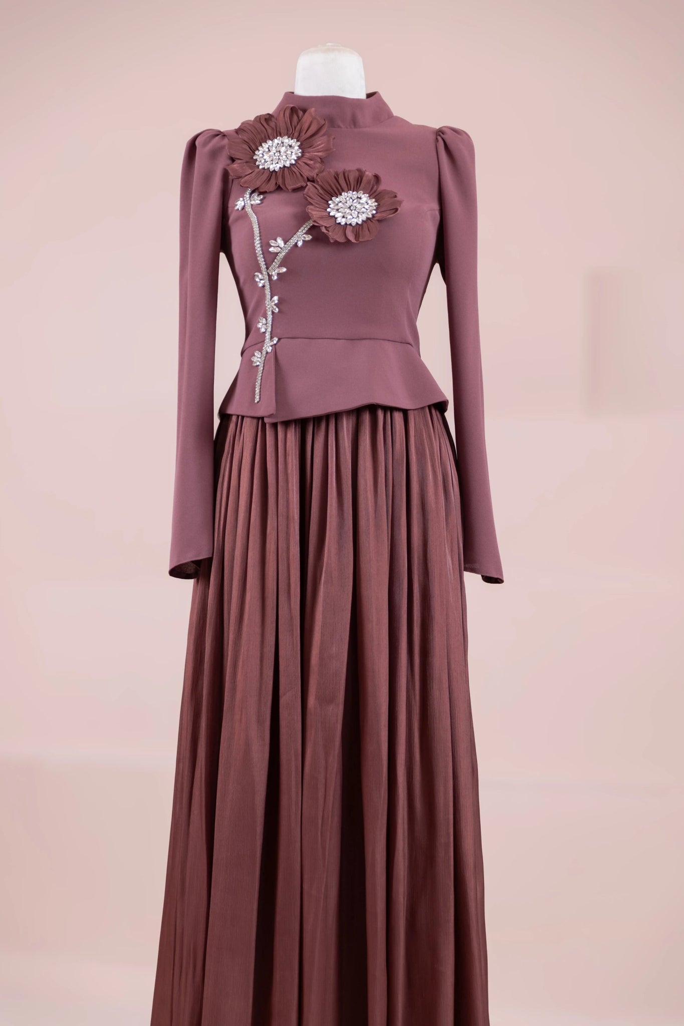 Elya Tesettür Abiye - FioraofDress - tesettur - abiye - bery burgundy - 38 - hijab - evening - dress