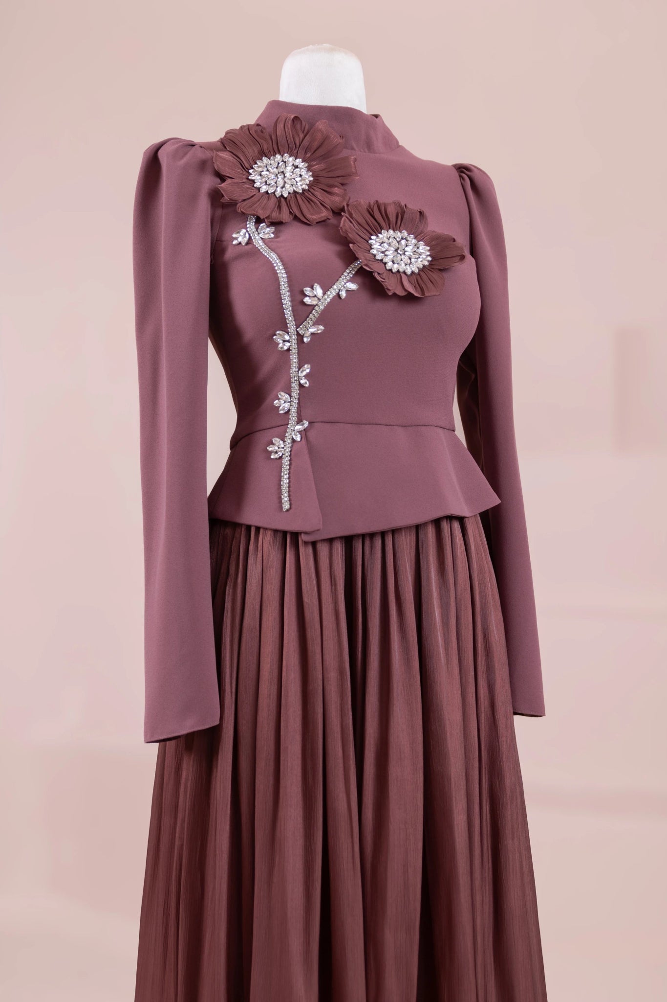 Elya Tesettür Abiye - FioraofDress - tesettur - abiye - bery burgundy - 38 - hijab - evening - dress