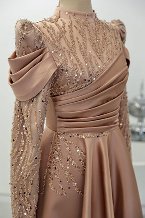 Endam Tesettür Abiye - FioraofDress - tesettur - abiye - 52 - rose - hijab - evening - dress