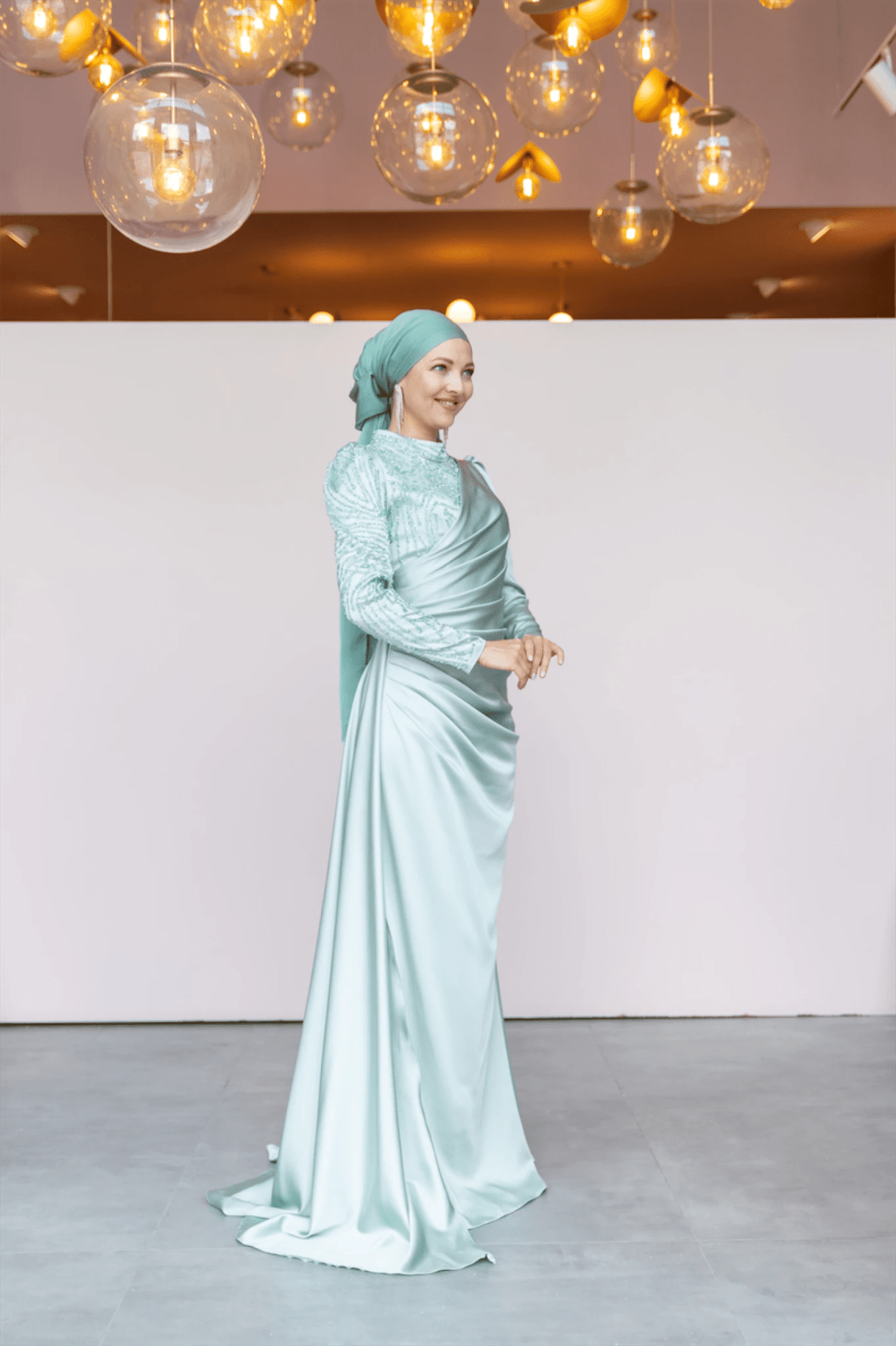 Ester Tesettür Abiye - FioraofDress - tesettur - abiye - 44 - Su Yeşili - hijab - evening - dress
