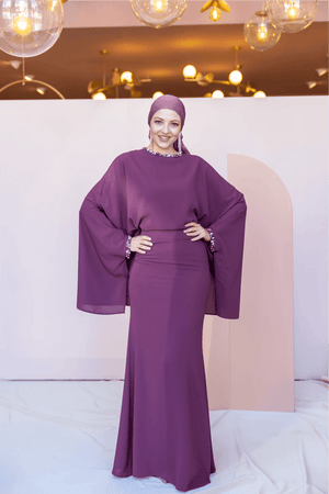 Eveline Tesettür Abiye - FioraofDress - tesettur - abiye - 44 - Mürdüm - hijab - evening - dress