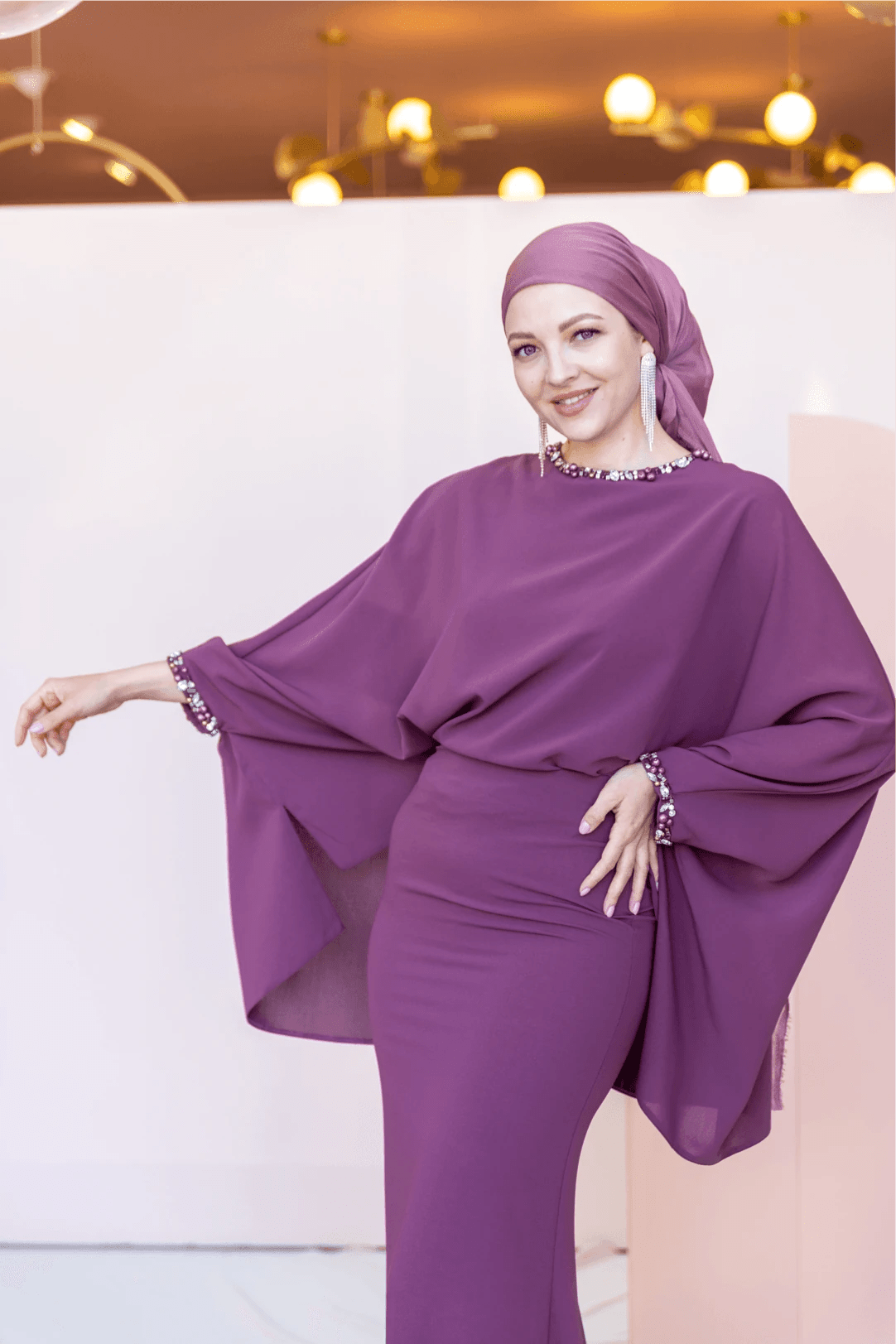 Eveline Tesettür Abiye - FioraofDress - tesettur - abiye - 44 - Mürdüm - hijab - evening - dress