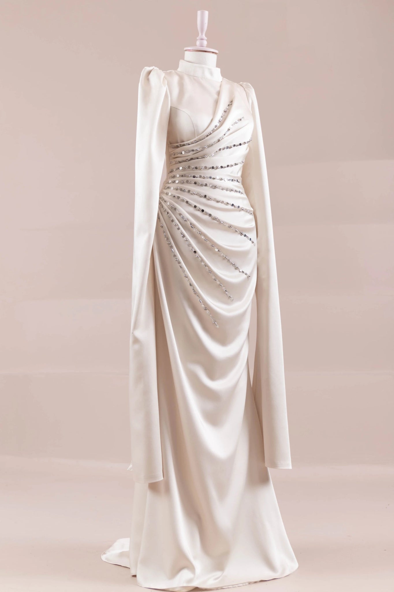 Faris Tesettür Abiye - FioraofDress - tesettur - abiye - krem - 38 - hijab - evening - dress