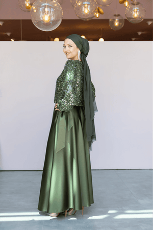 Ferce Tesettür Abiye - FioraofDress - tesettur - abiye - 44 - haki - hijab - evening - dress