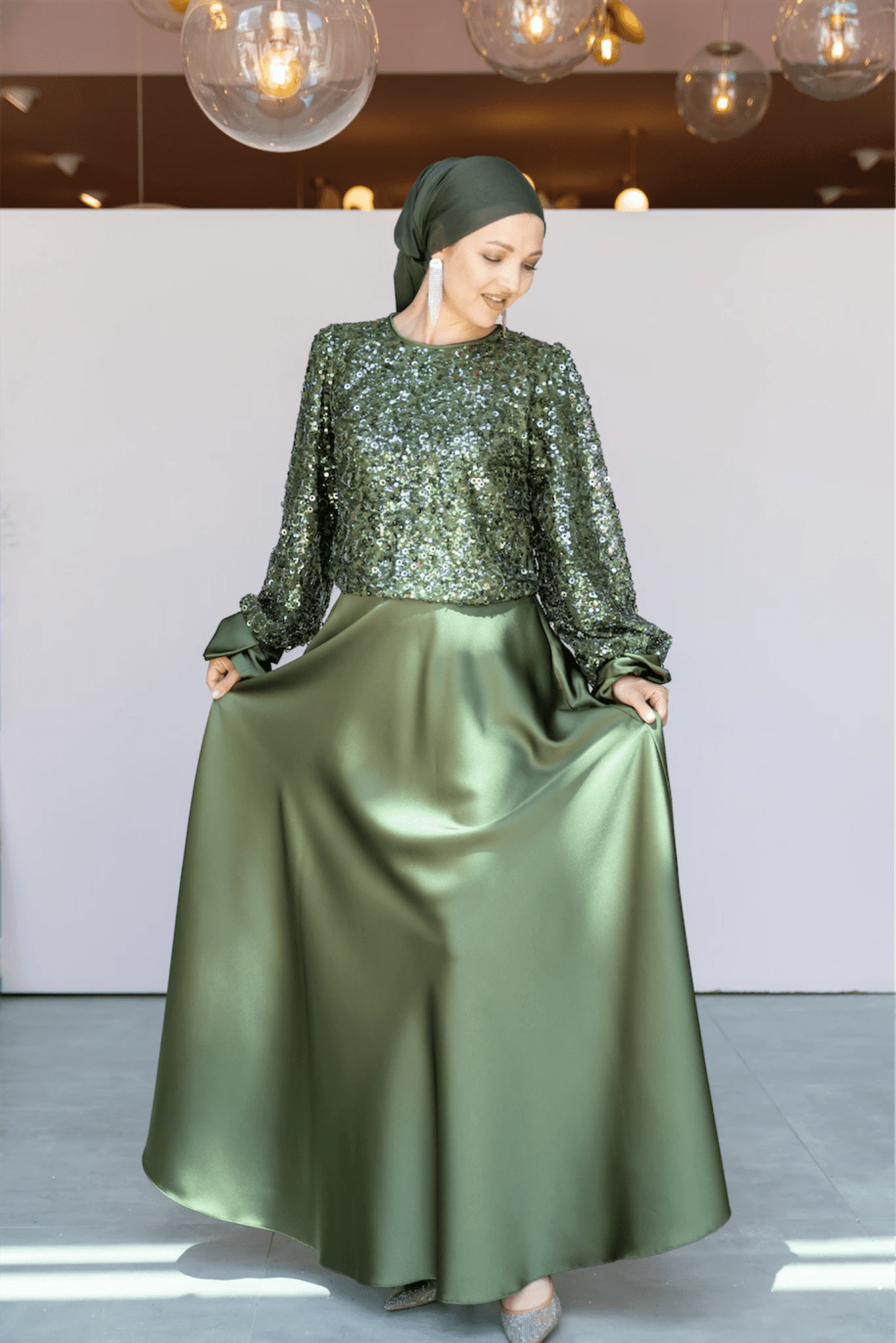 Ferce Tesettür Abiye - FioraofDress - tesettur - abiye - 44 - haki - hijab - evening - dress