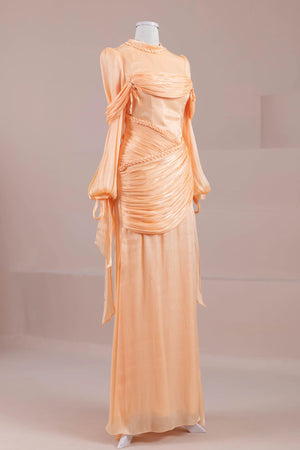 Galadriel Tesettür Abiye - FioraofDress - tesettur - abiye - kayısı - 38 - hijab - evening - dress