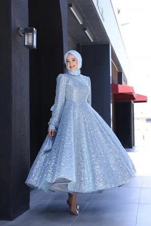 Gelincik Tesettür Abiye - FioraofDress - tesettur - abiye - 48 - Mavii - hijab - evening - dress