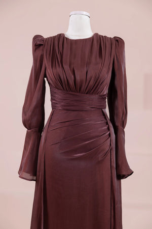 Glamour Tesettür Abiye - FioraofDress - tesettur - abiye - bery burgundy - 38 - hijab - evening - dress