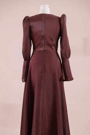 Glamour Tesettür Abiye - FioraofDress - tesettur - abiye - bery burgundy - 38 - hijab - evening - dress