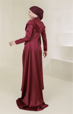 Glorinda Tesettür Abiye - FioraofDress - tesettur - abiye - 44 - BORDO - hijab - evening - dress