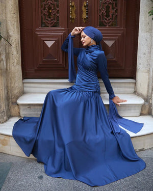 Gökçe Tesettür Abiye - FioraofDress - tesettur - abiye - LACİVERT - 34 - hijab - evening - dress