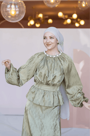 Grazia Tesettür Takım - FioraofDress - tesettur - abiye - 44 - Yağ Yeşili - hijab - evening - dress