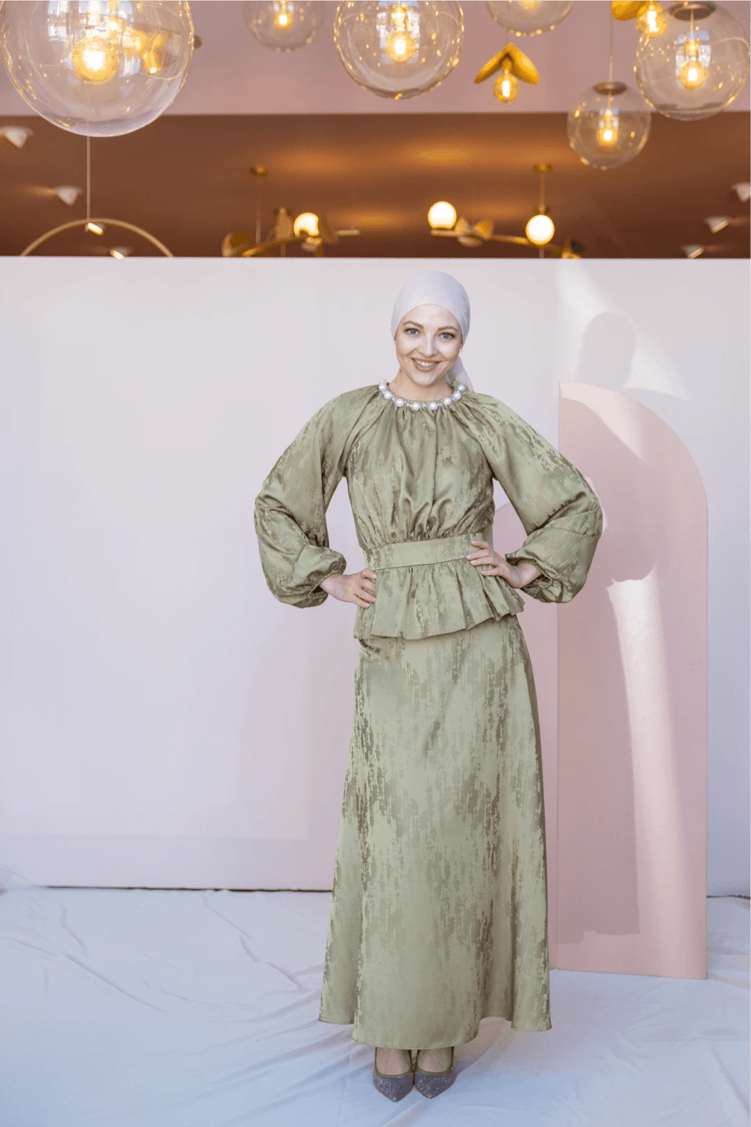 Grazia Tesettür Takım - FioraofDress - tesettur - abiye - 44 - Yağ Yeşili - hijab - evening - dress