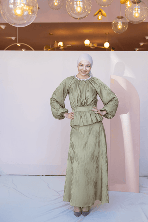 Grazia Tesettür Takım - FioraofDress - tesettur - abiye - 44 - Yağ Yeşili - hijab - evening - dress