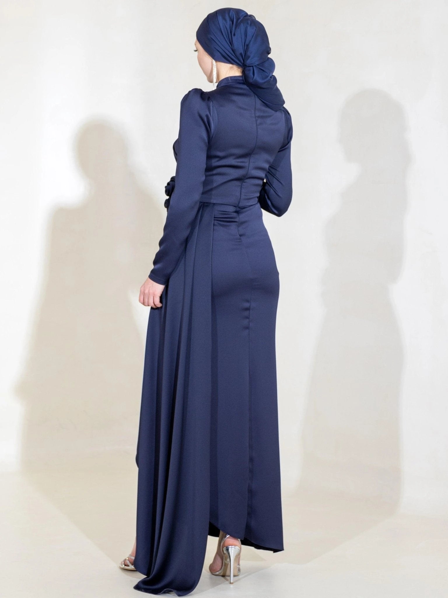 Gül Detay Tesettür Abiye - FioraofDress - tesettur - abiye - 44 - lacivert - hijab - evening - dress