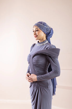 Hailey Tesettür Abiye - FioraofDress - tesettur - abiye - violet - 38 - hijab - evening - dress