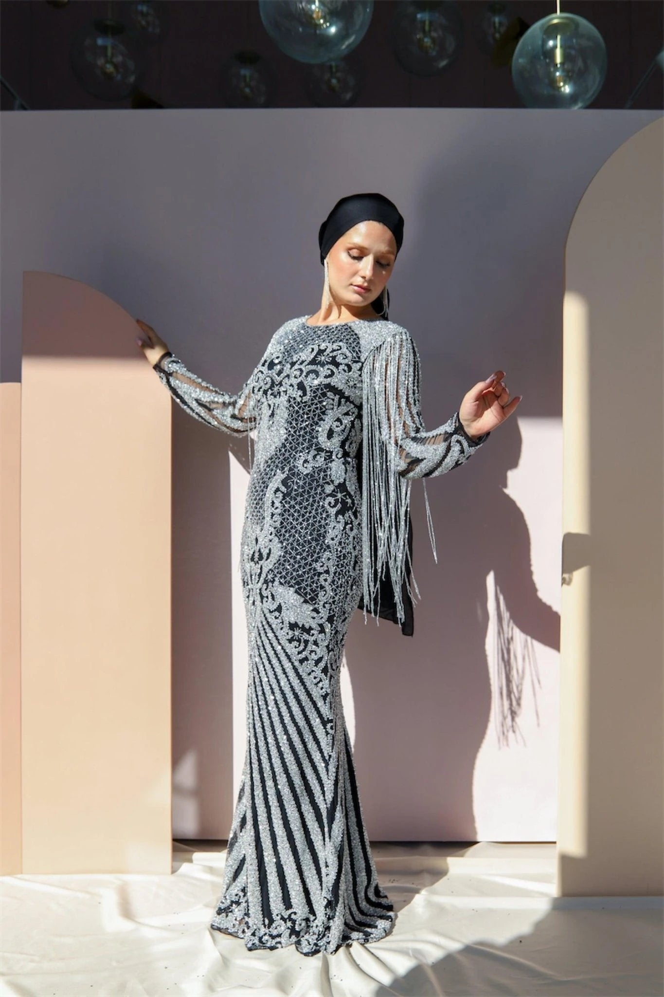 Handmade Embroidered AH1001 - FioraofDress - tesettur - abiye - 48 - hijab - evening - dress