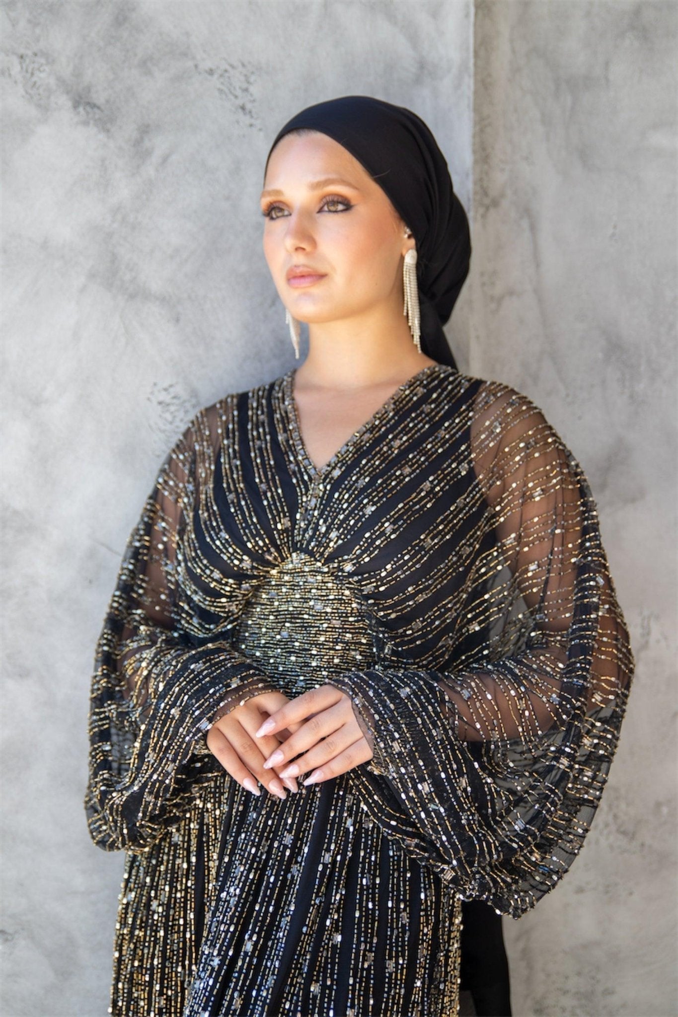 Handmade Embroidered AH1008 - FioraofDress - tesettur - abiye - 48 - hijab - evening - dress