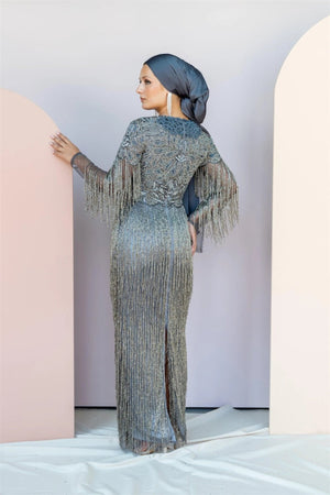 Handmade Embroidered AH1021 - FioraofDress - tesettur - abiye - 48 - hijab - evening - dress