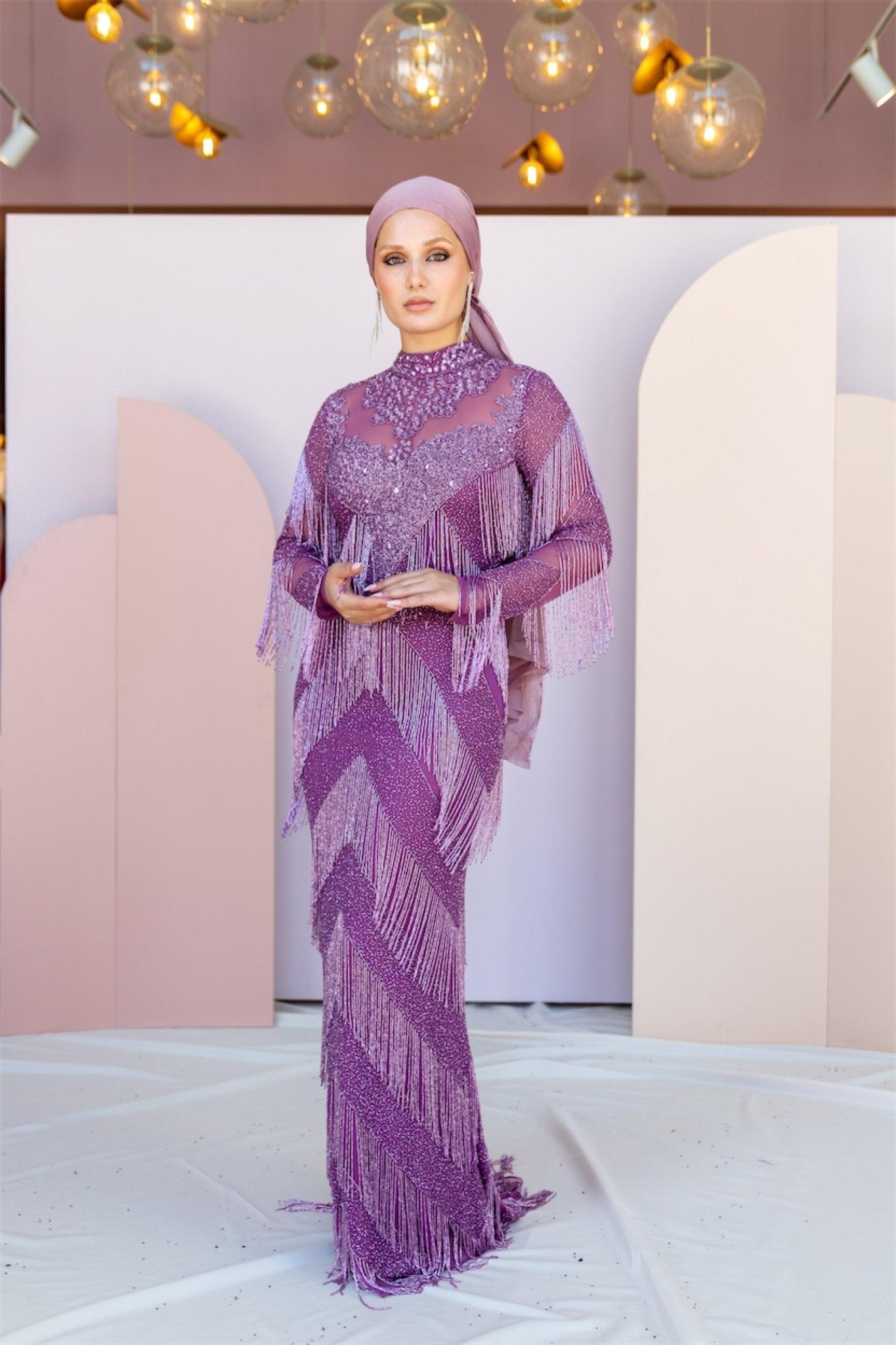 Handmade Embroidered AH1028 - FioraofDress - tesettur - abiye - 48 - hijab - evening - dress