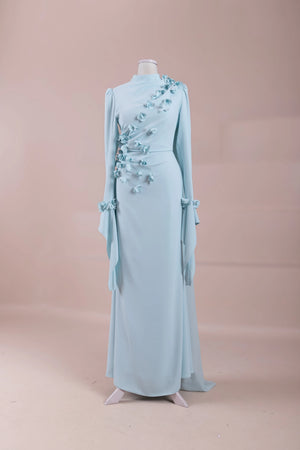 Mavera Tesettür Abiye - pearl blue