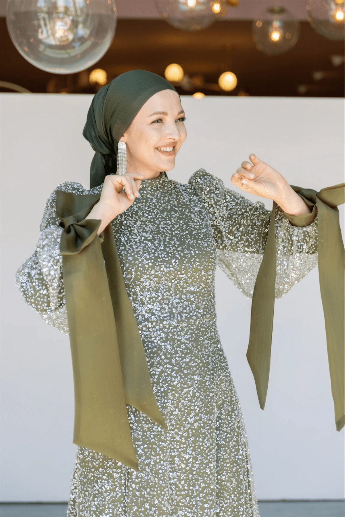 Melena Tesettür Abiye - haki