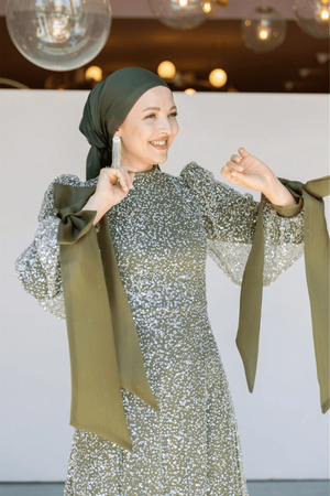 Melena Tesettür Abiye - haki
