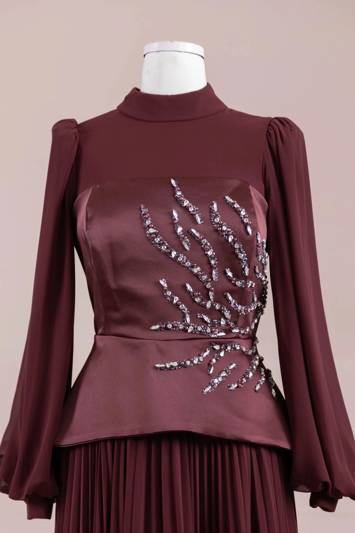 Eyla Tesettür Abiye - Berry Burgundy