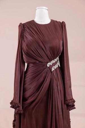 Dera Tesettür Abiye - Berry Burgundy