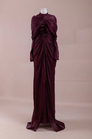 Yuselia Tesettür Abiye  - Bordo