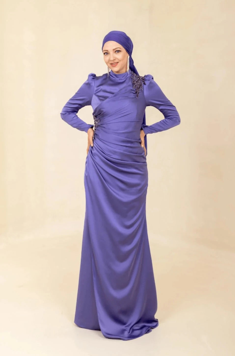 Romola Tesettür Abiye - Lavanta