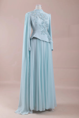 Dreza Tesettür Abiye - pearl blue
