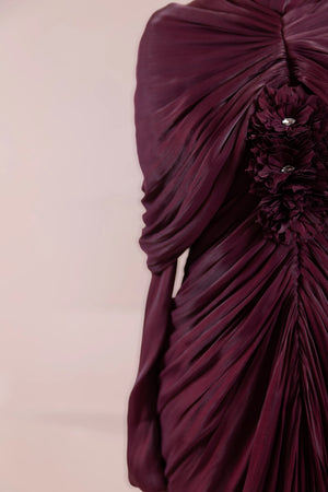Yuselia Tesettür Abiye  - Bordo