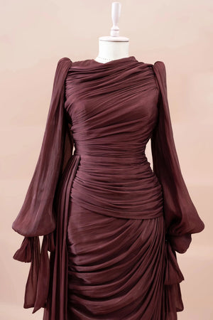 Lotus Tesettür Abiye - Berry Burgundy