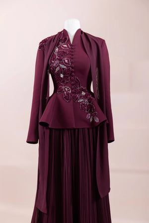 Callista Tesettür Abiye - Bordo