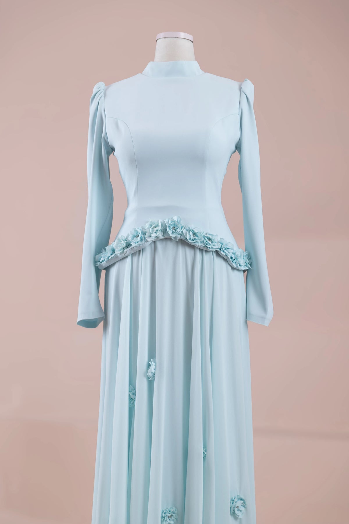 Viola Tesettür Abiye - pearl blue