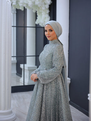 Nida Tesettür Abiye - Ekru