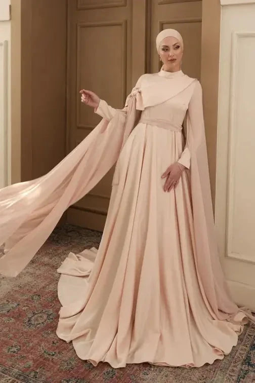 Melisa Taşlı Tesettür Abiye - Siyah
