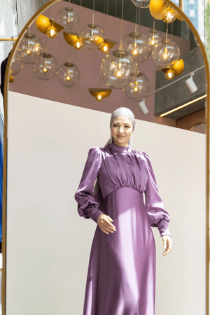 Dilay Tesettür Abiye - lila