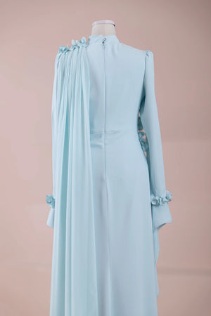 Mavera Tesettür Abiye - pearl blue